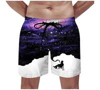 Badehose Herren， Musterdruck Elastische Taille Tunnelzug Kurze Hosen Mit 2 Taschen Schnelltrocknend Schwimmhose Basic Bermuda Shorts Hawaii Hose Swimming Shorts Jogginghose Kurz