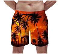 Badehose Herren， Musterdruck Elastische Taille Tunnelzug Kurze Hosen Mit 2 Taschen Schnelltrocknend Schwimmhose Basic Bermuda Shorts Hawaii Hose Swimming Shorts Jogginghose Kurz