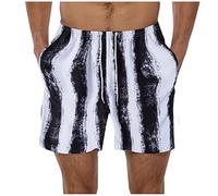 Badehose Herren， Musterdruck Elastische Taille Tunnelzug Kurze Hosen Mit Taschen Atmungsaktiv Schwimmhose Basic Bermuda Shorts Sports Shorts Swimming Shorts Jogginghose Kurz