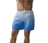 Badehose Herren，Verlaufsfarben Elastische Taille Tunnelzug Kurze Hosen Mit Taschen Atmungsaktiv Schwimmhose Basic Bermuda Shorts Sports Shorts Swimming Shorts Badehose Kurz
