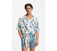 Badehose HUGO UNDERWEAR "DINO", Damen, Gr. XXL (56), N-Gr, open grün 392, Microfaser, Polyester, gestreift, Badehosen Badehose, mit Label-Detail, Streifen-Dessin (27527409-XXL) open grün 392