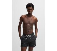 HUGO Ultraleichte und schnell trocknende Badeshorts mit Logo-Print - Style HAITI, 50469312 Schwarz L