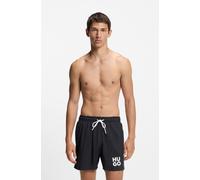 Badehose HUGO UNDERWEAR "Paolo", Herren, Gr. M (50), N-Gr, schwarz 001, Web, Obermaterial: 100% Polyacryl, Badehosen Badehose, mit Stack-Logo, Tunnelzug (23588112-M) schwarz 001