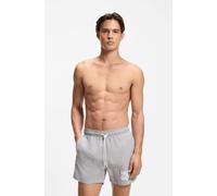 Badehose HUGO UNDERWEAR "Paolo", Herren, Gr. L (52), N-Gr, grau (light, pastel grau 051), Web, Obermaterial: 100% Polyacryl, Badehosen Badehose, mit Stack-Logo, Tunnelzug (50305501-L) light, pastel gr