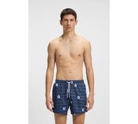 Badehose HUGO UNDERWEAR "TORTUGA", Herren, Gr. L, N-Gr, blau (medium blau 422), Microfaser, Obermaterial: 100% Polyester, Badehosen Badehose, mit Allover-Logoschriftzug (23900320-L) medium blau 422