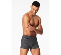 Badehose mit Bein Reißverschlusstasche schwarz gestreift - Aqua 9