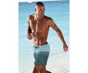 Badehose O'NEILL "O'NEILL CALI STRIPE 16'' SWIMSHORTS", Herren, Gr. M, N-Gr, blau upside, Obermaterial: 100% Polyester, Badehosen Badehose (11158755-M) blau upside