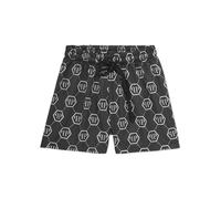 Badehose PHILIPP PLEIN "Monogram", Jungen, Gr. 6, EURO-Größen, schwarz-weiß (02, schwarz), Obermaterial: 100% Polyester, Badehosen Badehose (10555126-6) 02, schwarz