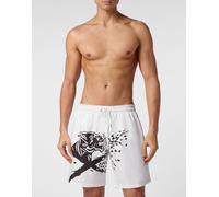 Badehose PLEIN SPORT "Badehose", Herren, Gr. XXXL, schwarz-weiß (0102, weiß, schwarz), Obermaterial: 100% Polyester, Badehosen (20269061-XXXL) 0102, weiß, schwarz