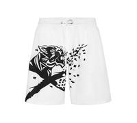 Badehose PLEIN SPORT "Badehose", Herren, Gr. 4XL, US-Größen, schwarz-weiß (0102, weiß, schwarz), Obermaterial: 100% Polyester, Badehosen Badehose (20269061-4XL) 0102, weiß, schwarz