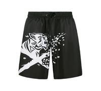 Badehose PLEIN SPORT "Badehose", Herren, Gr. M, US-Größen, schwarz-weiß (0201, schwarz, weiß), Obermaterial: 100% Polyester, Badehosen Badehose (36693117-M) 0201, schwarz, weiß