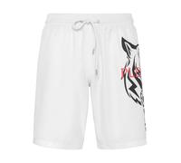 Badehose PLEIN SPORT "Tiger", Herren, Gr. XL, US-Größen, weiß (01, weiß), Obermaterial: 100% Polyester, Badehosen Badehose (88060159-XL) 01, weiß