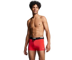 Badehose PUMA "PUMA SWIM MEN LOGO TRUNKS", Herren, Gr. M, N-Gr, rot, Web, Obermaterial: 80% Polyester, 20% Elasthan, unifarben, Badehosen Badehose, elastischer Logobund mit integriertem Kordelzug (711
