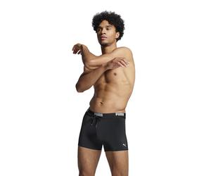 Badehose PUMA "PUMA SWIM MEN LOGO TRUNKS", Herren, Gr. XL, N-Gr, schwarz, Web, Obermaterial: 80% Polyamid, 20% Elasthan, Badehosen Badehose, elastischer Logobund mit integriertem Kordelzug (29815642-X