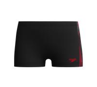 Badehose SPEEDO "Boys Plastisol Placement aquashort" Gr. 140, blk, rot, Badehosen, 140 (134), N-Gr, Obermaterial: 80% Nylon, 20% Elasthan, Badehose, für Kinder und Jugendliche, mit sportlichem Stil, m