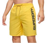 Superdry Herren 17-Zoll-Badeshorts aus recyceltem Material mit Sportgrafik Cyber Gelb M