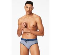 Schiesser Herren Badehose Slip enganliegend – Wirkware blau gemustert – Single Jersey – Aqua 9