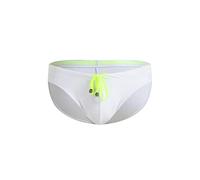 Badehosen für Herren Badeslip Kurz Eng Badehosen Männer Slip Schwimmhose Jungen Badeshorts Bunter Short Tunnelzug Lustig Unterhosen Bikini Beach Soft Shorts Weiß M