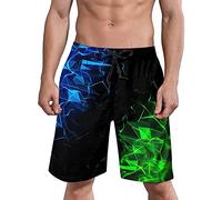Badehosen Für Herren Kurz Badeshorts Männer 3D Druck Badehose Jungen Schwimmhose Schnelltrocknend Sporthose Urlaub Freizeit Short Boardshorts Boxer Badepants Bikini Beach Shorts Schwarz L