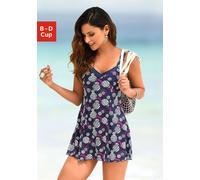 LASCANA Badekleid Damen marine-bedruckt Gr.38 Cup C