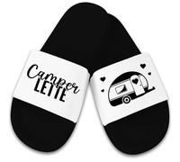 Badelatschen Badeschlappen - Camping - Camper Lette Wohnwagen - Campingfreund Roadtrip Geschenk - 45 - Schwarz Weiß - schlappen