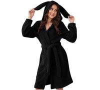 Bademantel Damen Flauschig Mit Ohren Schlafmantel Süße Hase Hausmantel Mit Kapuze Nachthemd Mit Gürtel Morgenmantel Elegant Saunamantel Frottee Nachtwäsche Locker Schlafanzug Warm Pyjama Kuschelfleece
