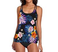 Bademode Control Flowy Tank Zwei mit Boyshorts Piece Top Bauchbaden für Frauen Anzüge Badeanzüge Bademode Tankinis Set Farbig