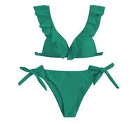 Bademode Damen Bauchweg Sexy und Push ab,Push Up Bademode Sexy Tankini Crossover V-Ausschnitt Oberteil Bauchkontrolle Bikini Zweiteilige Bikini-Sets Leicht Bademode Triangel Breites Strandmo