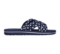 Badeschuhe Damen - Beach - leichte Badepantolette Frauen (Tupfen Navy, Numeric_42) - fällt klein aus!