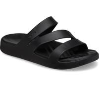 Badepantolette CROCS "Getaway Strappy", Damen, Gr. 42, schwarz, Croslite™, unifarben, Schuhe Badepantolette, Sommerschuh, Badeschuh, Poolslides mit modischen Riemchen (64689115-42)