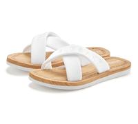 Badepantolette ELBSAND "Badeschuhe, Badeschlappe, Sandale, Sommerschuh, Pantolette,Badelatsche", Damen, Gr. 37, weiß, Obermaterial: 100% Textilmaterial. Decksohle: 100% Synthetik. Futter: 100% Textilm