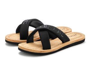 Badepantolette ELBSAND "Badeschuhe, Badeschlappe, Sommerschuhe, Pantolette,Badelatsche", Damen, Gr. 36, schwarz, Obermaterial: 100% Textilmaterial. Decksohle: 100% Synthetik. Futter: 100% Textilmateri
