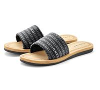 Badepantolette ELBSAND "Pantolette", Damen, Gr. 43, schwarz, Obermaterial: 100% Textilmaterial. Decksohle: 100% Synthetik. Futter: 100% Textilmaterial. Laufsohle: 100% Synthetik, bedruckt, mehrfarbig,