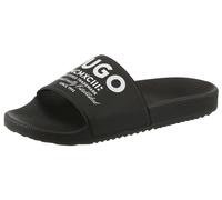 Badepantolette HUGO BLUE, Herren, Gr. 42, schwarz, Synthetik, Schuhe, Sommerschuh, Badelatschen, Pantolette, Strandschuh mit Logoschriftzug (95698233-42) schwarz