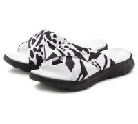 Badepantolette VENICE BEACH "Sandale, Badeschuh, Sommerschuhe, Badelatsche, Flip Flop, Badeschlappe", Damen, Gr. 43, schwarz (schwarz, weiß), Obermaterial: 100% Textilmaterial. Decksohle: 100% Synthet