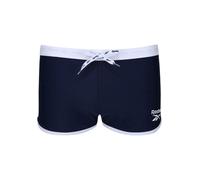 Badepants REEBOK "SEANN", Damen, Gr. S, N-Gr, blau (marine), Microfaser, Obermaterial: 80% Polyamid, 20% Elasthan. Futter: 100% Polyester, bedruckt, Badehosen, mit Logoschriftzug, mit Kordelzug, basic