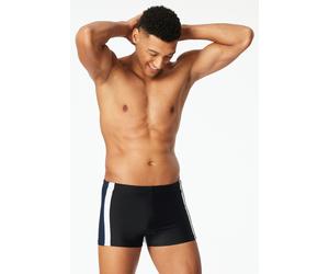 Badepants SCHIESSER "Ocean Swim", Herren, Gr. 6, N-Gr, schwarz (000, schwarz), Single Jersey, Obermaterial: 82% Polyamid, 18% Elasthan, Badehosen, Bund mit Kordel und seitliche Kontraststreifen (44219