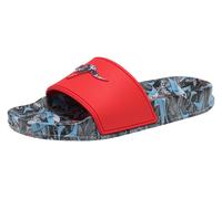 Badesandale KANGAROOS "K-Slide Print", Kinder, Gr. 29, schwarz (jet schwarz, funny shark), Synthetik, Schuhe (66083036-29) jet schwarz, funny shark