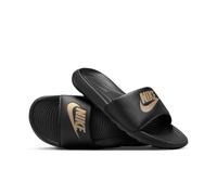 Badesandale NIKE SPORTSWEAR "VICTORI ONE SLIDE", Herren, Gr. 45, schwarz, metallic gold, schwarz, Synthetik, Schuhe Schlappen Badelatschen Pantolette, Badelatschen (40772711-45) schwarz, metallic gold