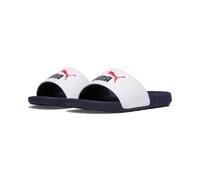 Badesandale PUMA "COOL CAT 2.0 PS", Mädchen, Gr. 32, puma weiß, puma navy, for all time rot, Synthetik, Schuhe, mit gepolstertem Riemen, weich gepolstertes Fußbett, ohne Verschluss (92983224-32) puma