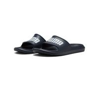 Badesandale PUMA "DIVECAT V2 LITE", Damen, Gr. 48,5, blau (peacoat, puma weiß), unifarben, Schuhe, schnell trocknendes Obermaterial, leicht profilierte Laufsohle (14018925-48,5) peacoat, puma weiß