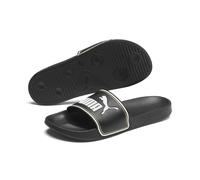 Badesandale PUMA "LEADCAT FTR", Damen, Gr. 48,5, weiß (puma schwarz, puma team gold, puma weiß), Synthetik, Schuhe, mit extraweichem Fußbett, mit leicht profilierter Laufsohle (77038647-48,5) puma sch