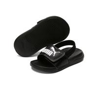 Badesandale PUMA "POPCAT 20 BACKSTRAP AC INF", Mädchen, Gr. 22, schwarz (puma schwarz, puma weiß), unifarben, Schuhe Sandale, mit gepolstertem Front-Strap und Fersenriemen, aus Synthetik (85266348-22)