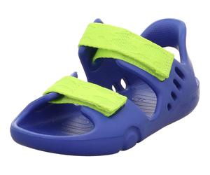 Badesandale SUPERFIT "SPLASH-S WMS: M", Jungen, Gr. 31, bunt (dunkelblau, hellgrün), Polyester, Synthetik, Schuhe, Wassersandale mit Klettverschluss, Größenschablone zum Download (77835561-31) dunkelb