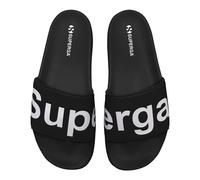 Badesandale SUPERGA "1908 SLIDES POLYSOFT", Damen, Gr. 38, schwarz-weiß (schwarz, weiß), Synthetik, Schuhe, Badelatschen (35398165-38) schwarz, weiß