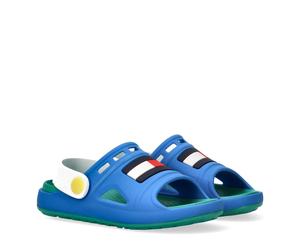 Badesandale TOMMY HILFIGER, Mädchen, Gr. 29, hellblau, Gummi, Synthetik, Schuhe, Badeschuh, Clog mit schwenkarem Riemchen (12072419-29) hellblau