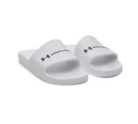 Badesandale UNDER ARMOUR "UA W ARMR SLIDE LITE", Damen, Gr. 38, weiß (weiß, weiß, schwarz), Synthetik, Schuhe, Badelatschen (44127141-38) weiß, weiß, schwarz