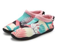 Badeschuh LASCANA "Badelatsche, Badeschuhe", Damen, Gr. 37, bunt (schwarz), Obermaterial: 100% Neopren. Decksohle: 100% Neopren. Futter: 100% Neopren. Laufsohle: 100% Synthetik, bedruckt, Basic, Schuh