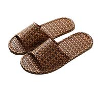 Badeschuhe Damen Herren Badeschlappen Badelatschen Strandschuhe Indoor-Haus Anti-Rutsch Dusche Schuhe Flachs Bambus Stroh Rutschen Open-Toe Hausschuhe Sommerpantoffeln FüR Zuhause