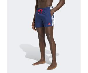 Badeshorts ADIDAS PERFORMANCE "3-STREIFEN, 13 CM", Herren, Gr. 3XL, N-Gr, dunkelblau, pure ruby, Obermaterial: 100% Polyester, Badehosen Badeshorts (50863404-XXXL) dunkelblau, pure ruby